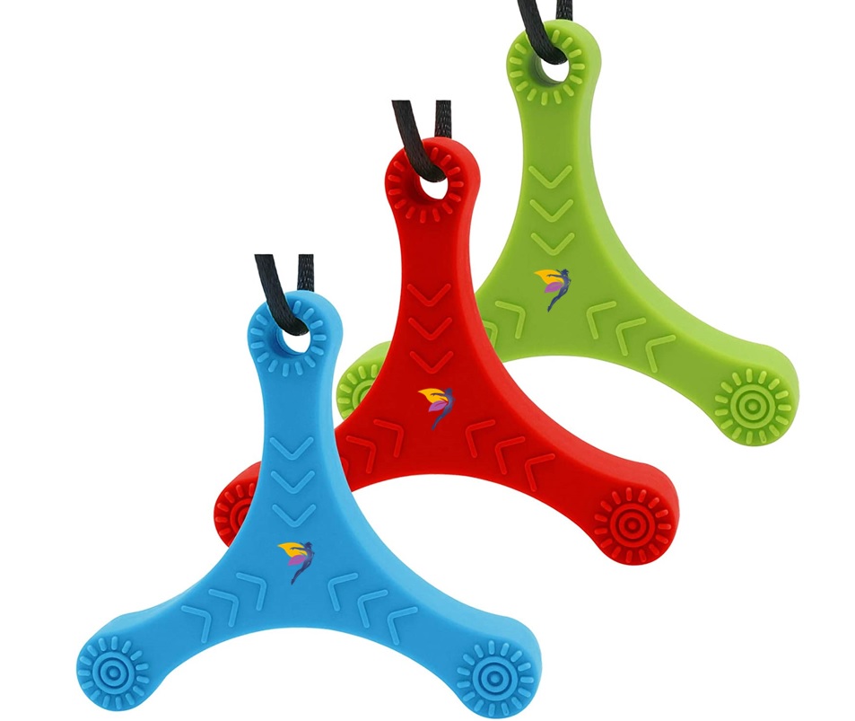 Collares masticables para niños sensoriales, 5 piezas de collar masticable  de silicona para niños y niñas con autismo mordedor, bloque de construcción