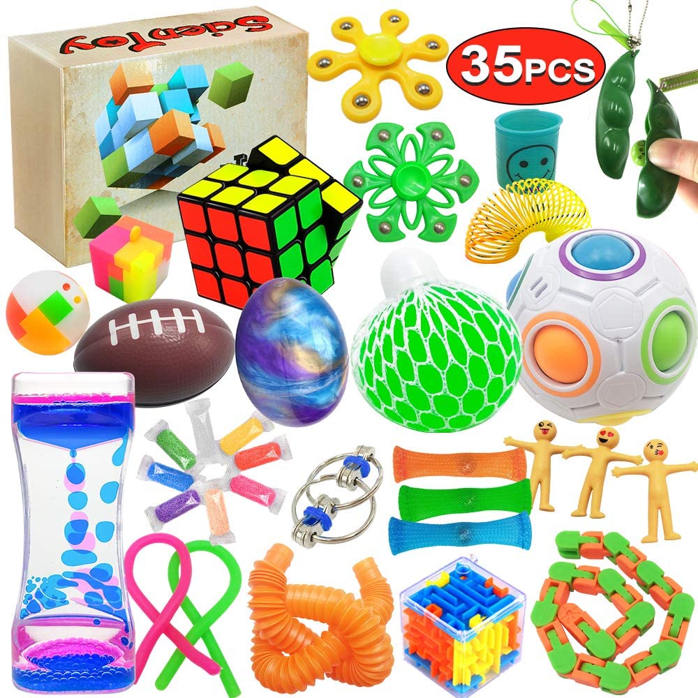 Juego de juguetes sensoriales Montessori multisensoriales 6 en 1