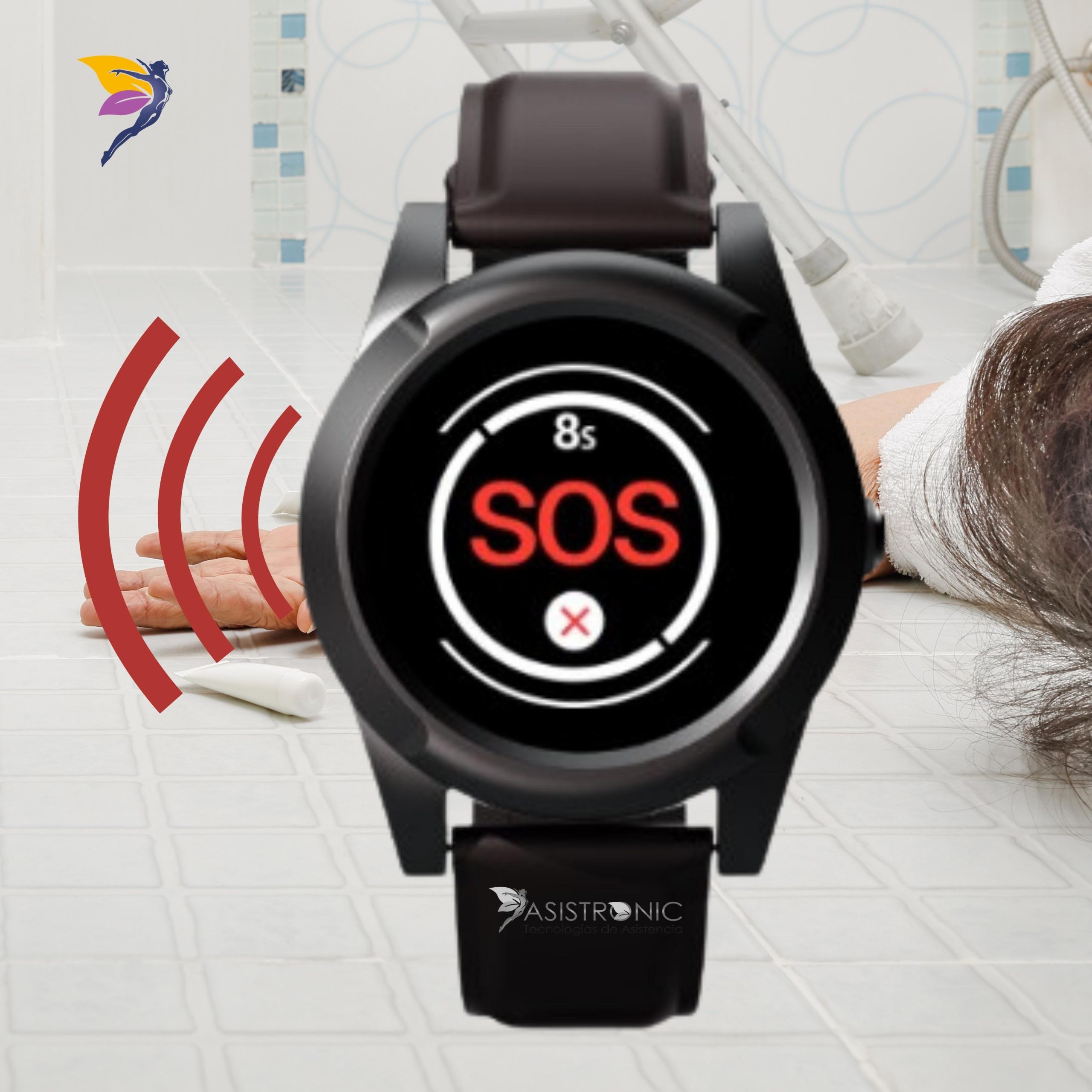 Reloj Inteligente con detección caídas para Personas Mayores,Pulsera SOS  Rastreador GPS para Personas Mayores Llamada de Emergencia